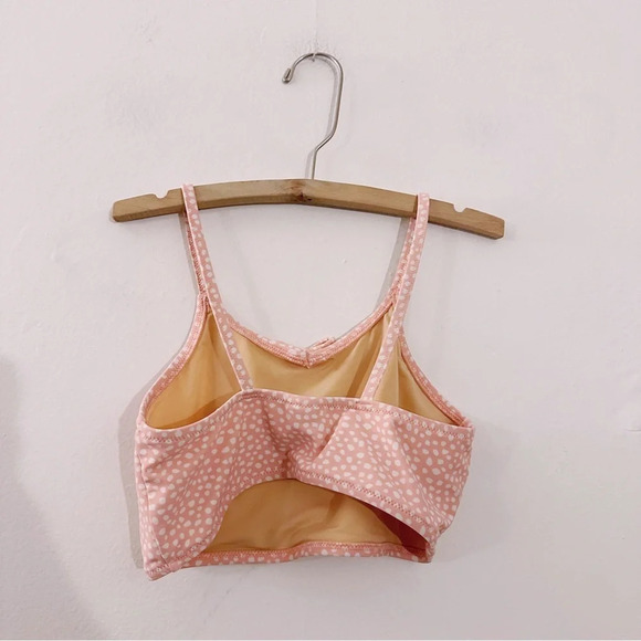 J.Crew Crewcuts Girls Swimwear Bikini Top Polka Dot Pink One Piece Separate - Picture 2 of 7